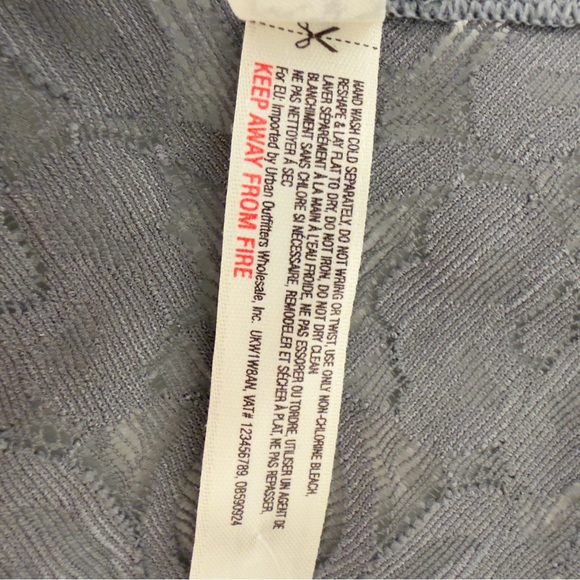 Free People Intimately Galloon Bralette Graphite Size Large L Lace Stretch Boho - Picture 6 of 7